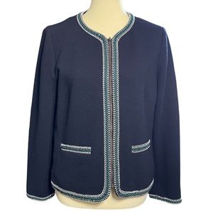 Talbots Navy Full Zip Blazer Jacket